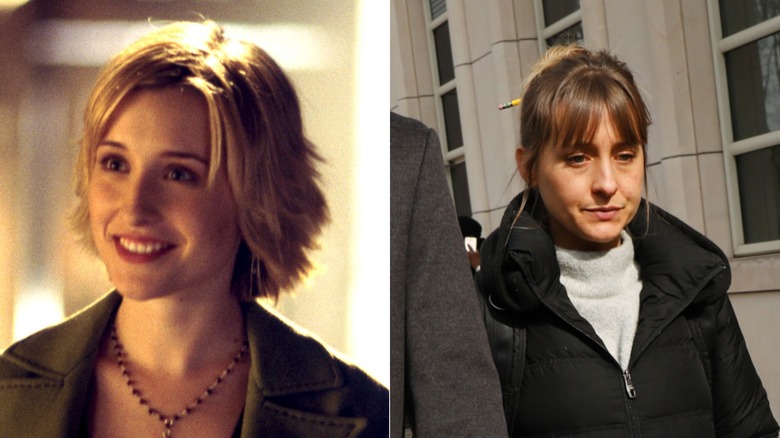 Allison Mack as Chloe Sullivan on Smallville and walking to a court hearing