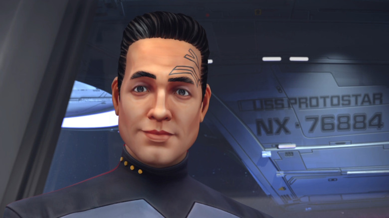 Chakotay smiling on Star Trek: Prodigy, voiced by Robert Beltran