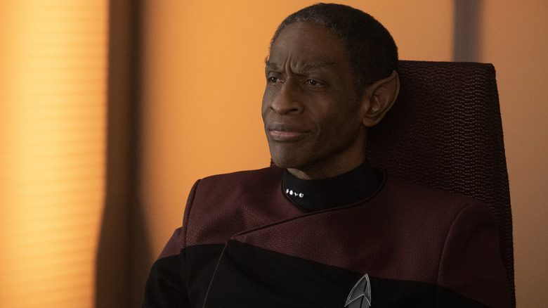 Tim Russ as Tuvok sitting down on Star Trek: Picard