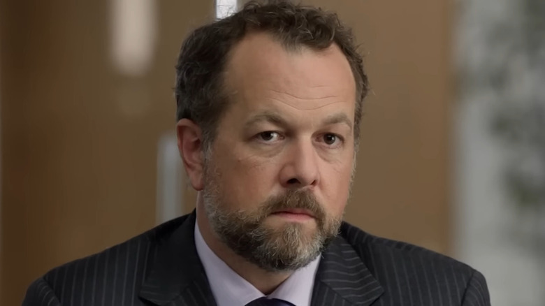 David Costabile as Daniel Hardman getting deposed on Suits