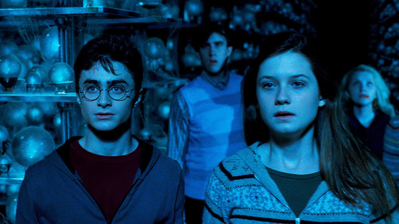 Order of the Phoenix, Harry, Ginny, Neville, and Luna in Department of Mysteries