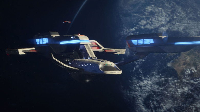 The Enterprise-G, about to take off in Star Trek: Picard