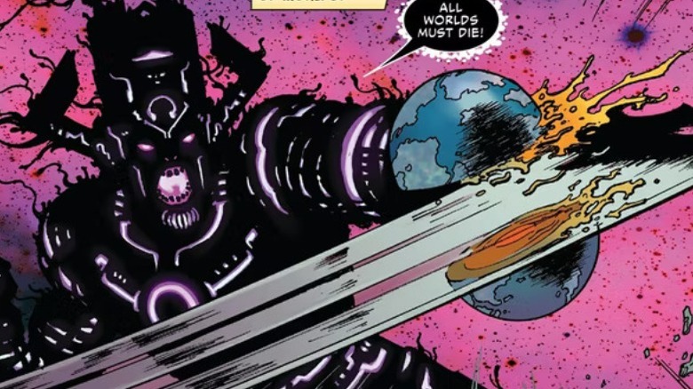 Galactus with the All-Black in the Marvel Comics