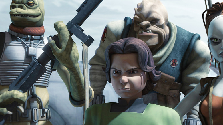 Boba and his bounty hunter crew on Clone Wars