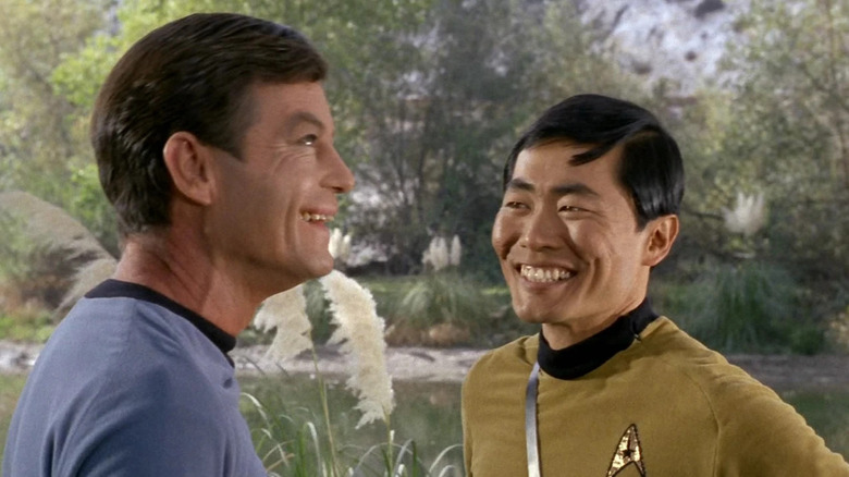 DeForest Kelley and George Takei