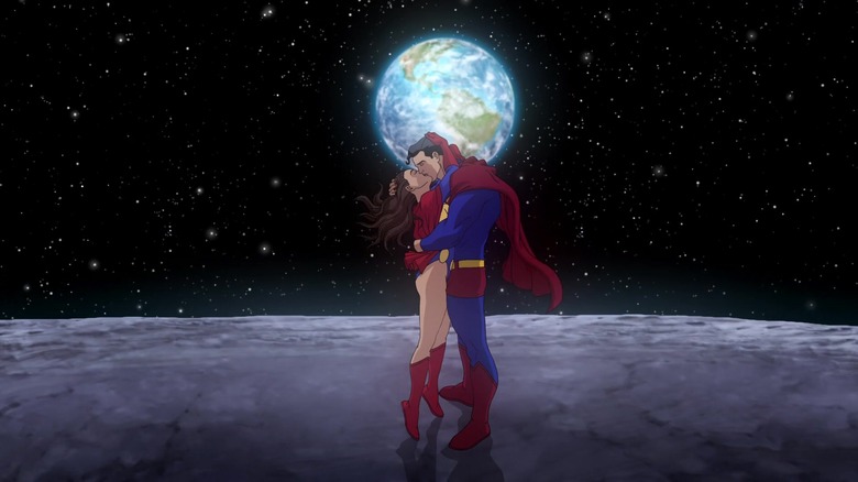 Superman and Lois kiss on the moon in All-Star Superman