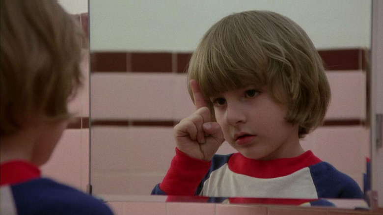 Danny Torrance talking to himself/Tony in the mirror in The Shining