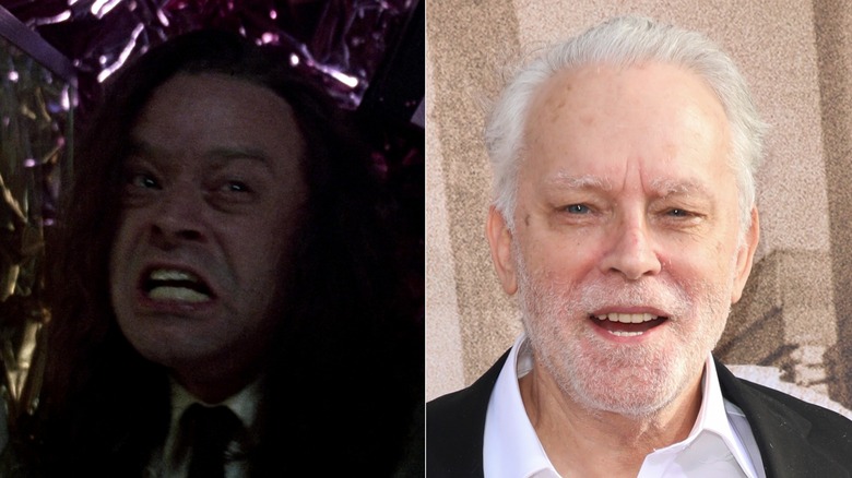 Split image of Charles Lee Ray scowling and Brad Dourif in close-up