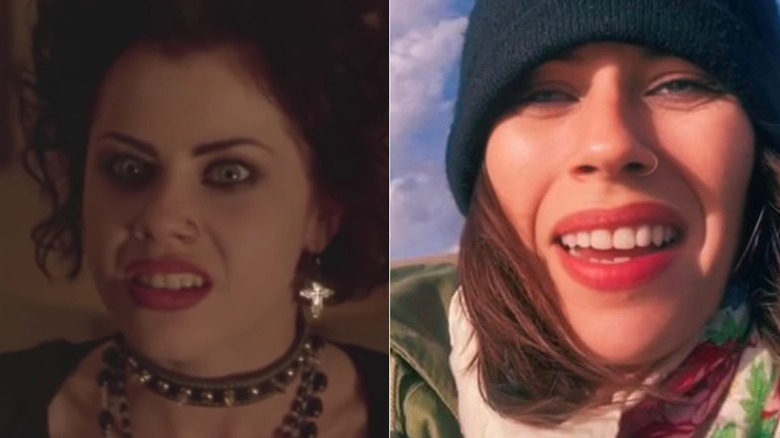 A split image of Fairuza Balk in The Craft and recently