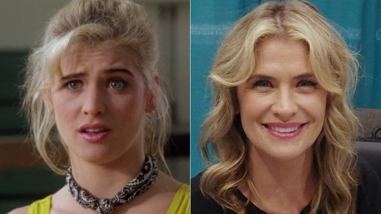 A split image of Kristy Swanson in Buffy and recently