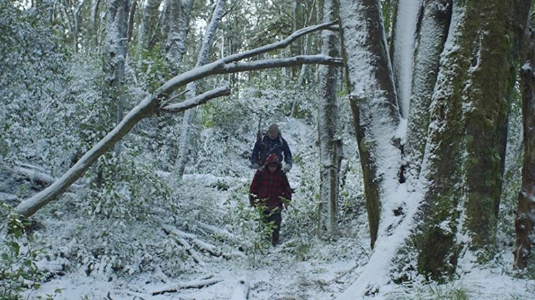 Ricky and Hector in the snow in Hunt for the Wilderpeople