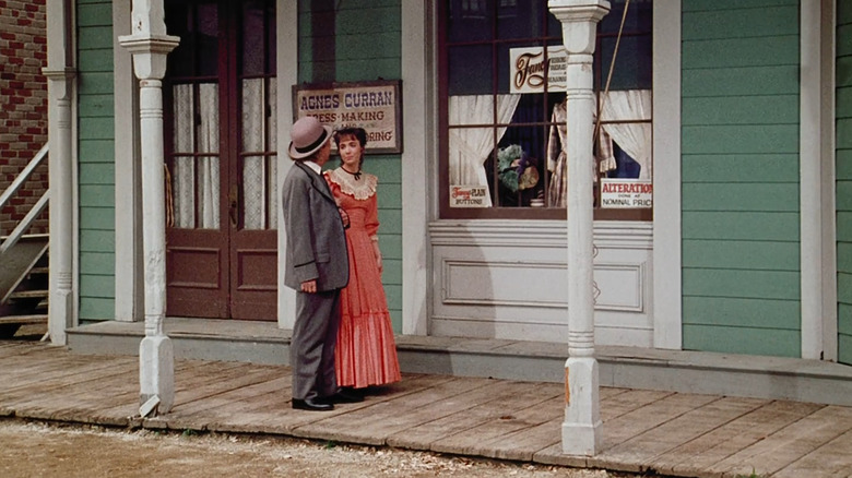 A street scene in the town of Mankato on Little House of the Prairie