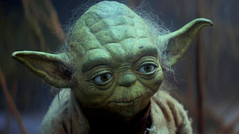 Yoda staring intently in Star Wars: The Empire Strikes Back