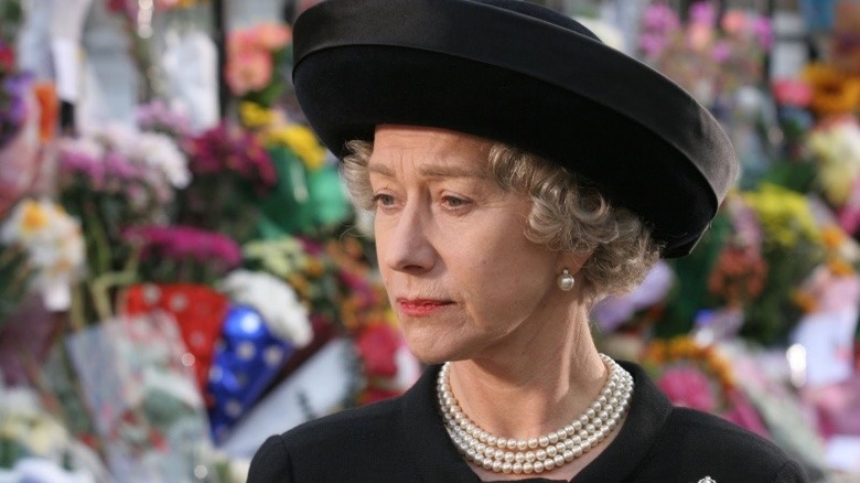 Queen Elizabeth II looking sad
