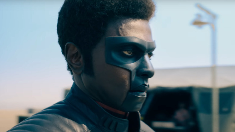 Edi Gathegi's Mister Terrific wearing a mask in Superman