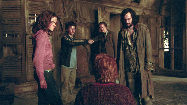 Hermiona, Harry, Reims and Sirius watched Ron in the Harry Potter hut and Askaban prisoner