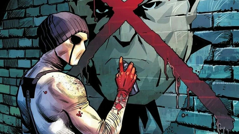 Muse spraypainting Wilson Fisk's face on the cover of Daredevil #598