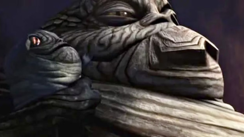 Rotta and Jabba sitting happily together in Star Wars: The Clone Wars