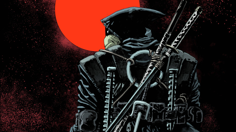 The Last Ronin staring at the bloody moon on the cover of Teenage Mutant Ninja Turtles: The Last Ronin #1