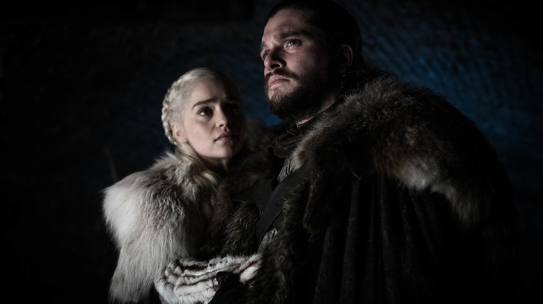 Daenerys and Jon in darkness on Game of Thrones