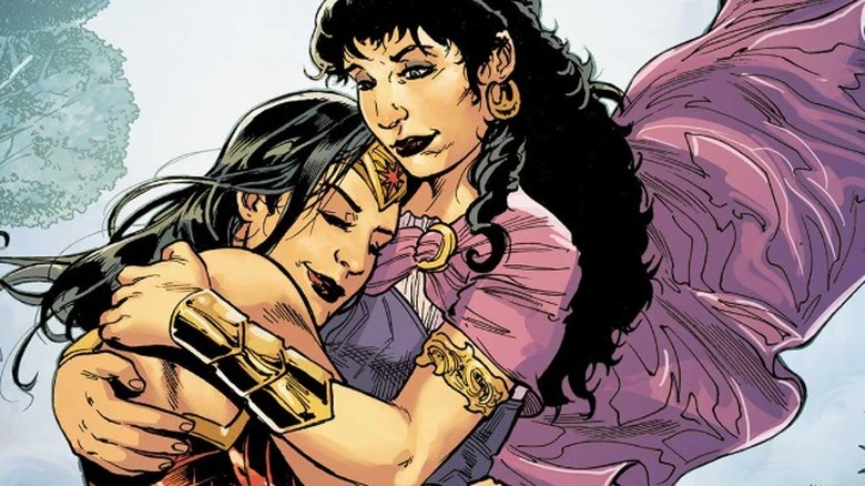 Wonder Woman and Hippolyta hugging