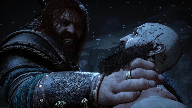 Thor choking Kratos