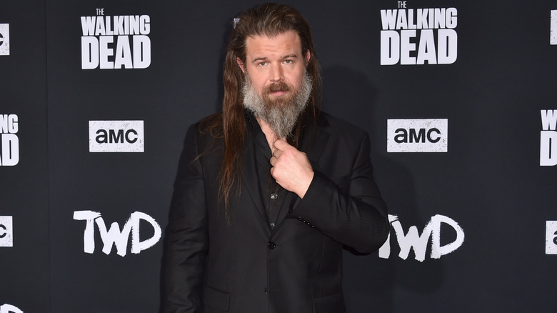 Ryan Hurst stroking his beard