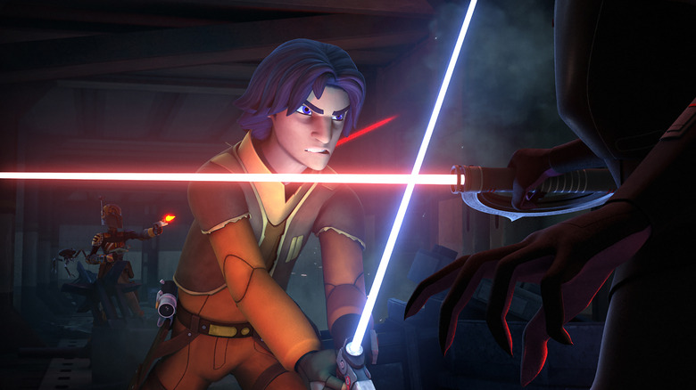 Ezra Bridger lucha contra un Inquisidor en Star Wars Rebels