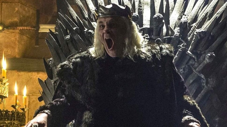 Aerys screaming on The Iron Throne in a flashback on Game of Thrones