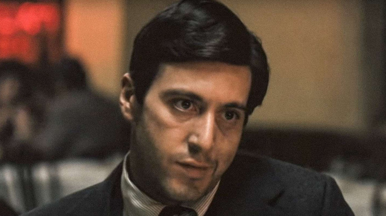 Al Pacino as Michael Corleone with a broken jaw in The Godfather