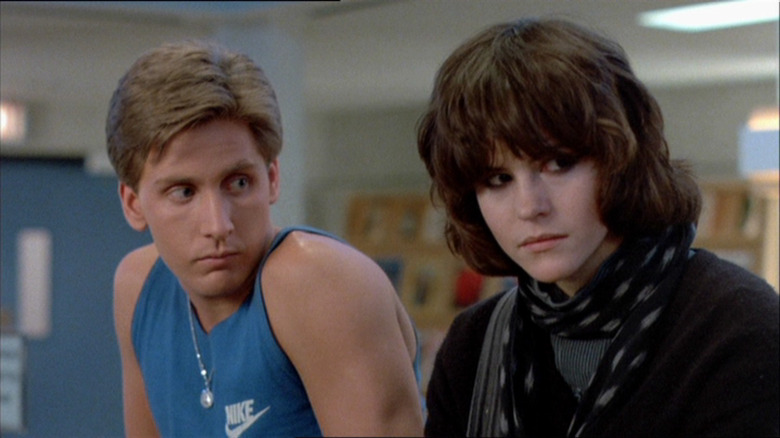 Emilio Estevez and Ally Sheedy in The Breakfast Club