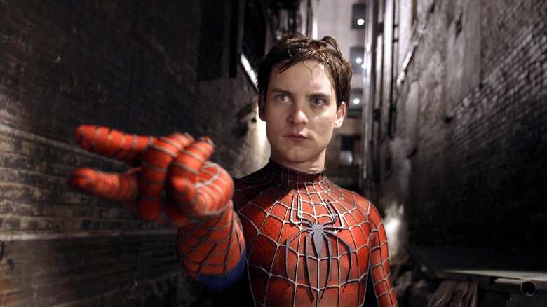 Tobey Maguire as Spider-Man.