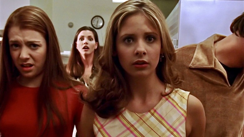 Alyson Hannigan, Charisma Carpenter and Sarah Michelle Gellar in Buffy the Vampire Slayer