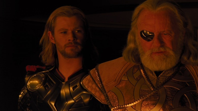 Chris Hemsworth and Anthony Hopkins in Thor