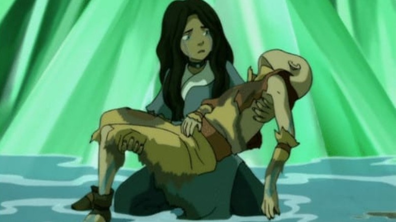 An injured Aang in Avatar: The Last Airbender