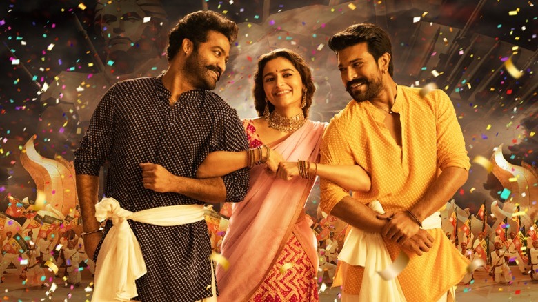 NTR, Alia Bhatt, and Ram Charan in Ettara Jenda from RRR