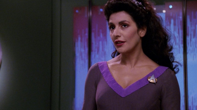 Counselor Troi feigning confidence in Star Trek: The Next Generation