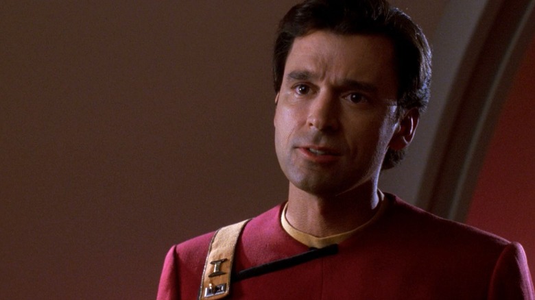 Counselor Troi's dead father Ian, appearing to her in a vision in Star Trek: The Next Generation