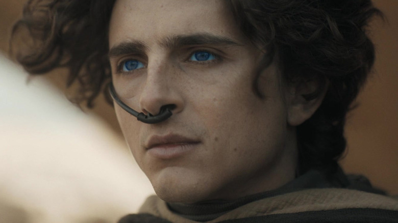 Timothée Chalamet's Paul Atreides looks off into the distance in Dune Part 2