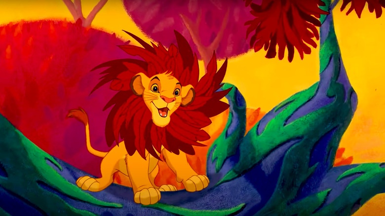 Simba with a mane of red leaves