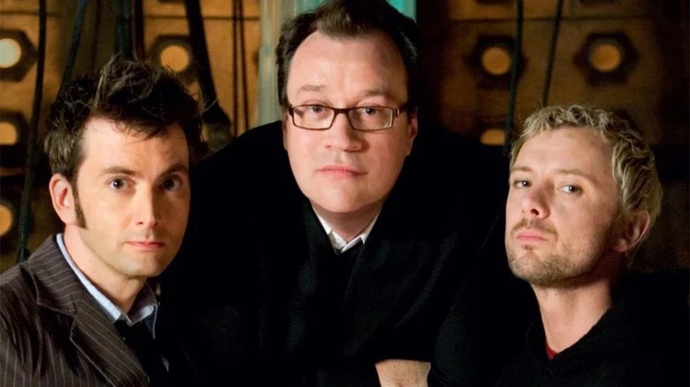 David Tennant, Russell T. Davies, and John Simm