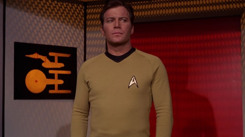 Shatner entering the bridge of the USS Enterprise