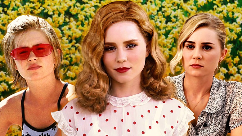 Alison Lohman as Angela in Matchstick Men, as herself at an event, and as Christine in Drag Me To Hell