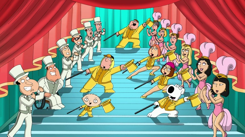 Exciting dance number in the title sequence of Family Guy