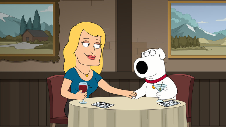 Ida and Brian at a restaurant in Family Guy