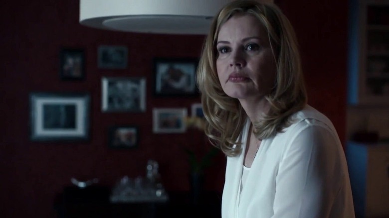 Geena Davis as Angela Rance looking concerned on the Exorcist television series