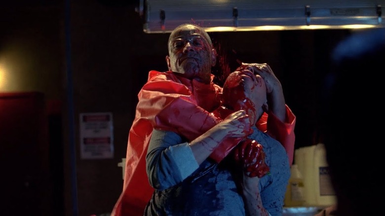 Breaking Bad Gus Fring cuts Victor's throat with box cutter