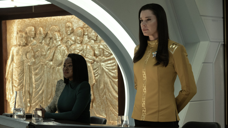 Yetide Badaki and Rebecca Romijn in Star Trek: Strange New Worlds