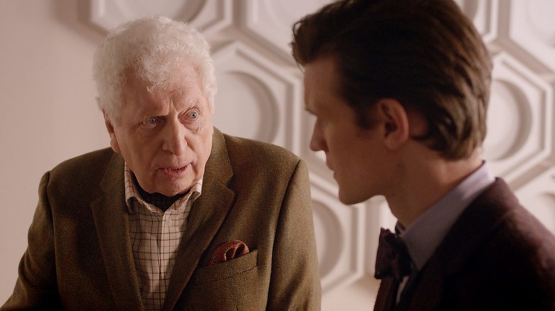 Tom Baker and Matt Smith as The Curator and The Doctor in Doctor Who
