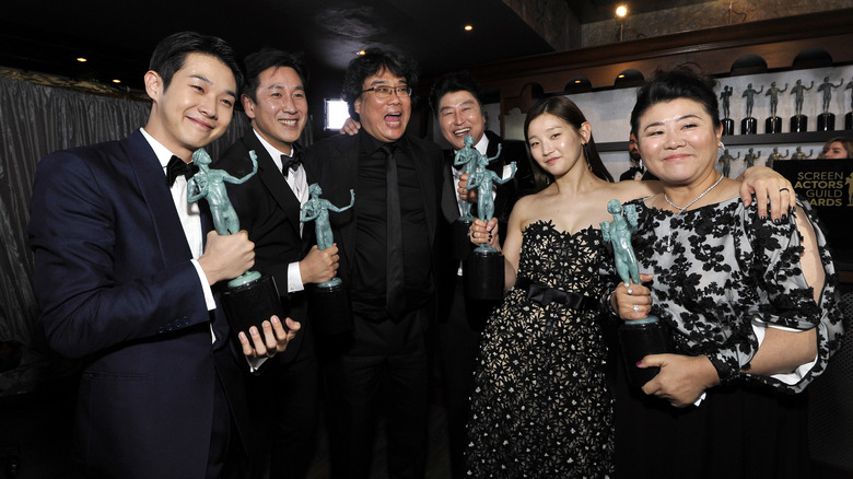 The cast of "Parasite" at the 2020 SAG Awards.